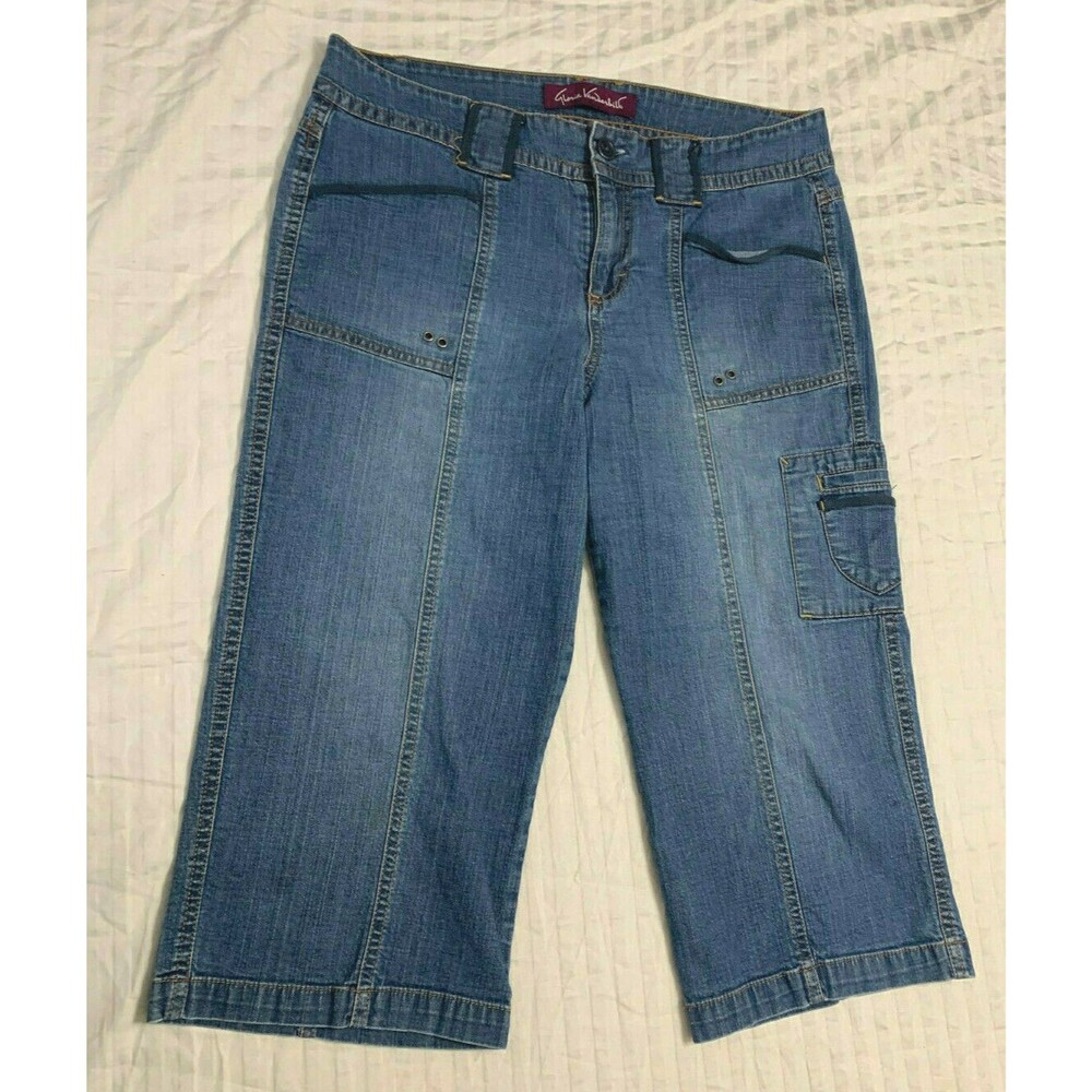 GLORIA VANDERBILT WOMENS JEANS CARGO CAPRIS PANTS SIZE 12P